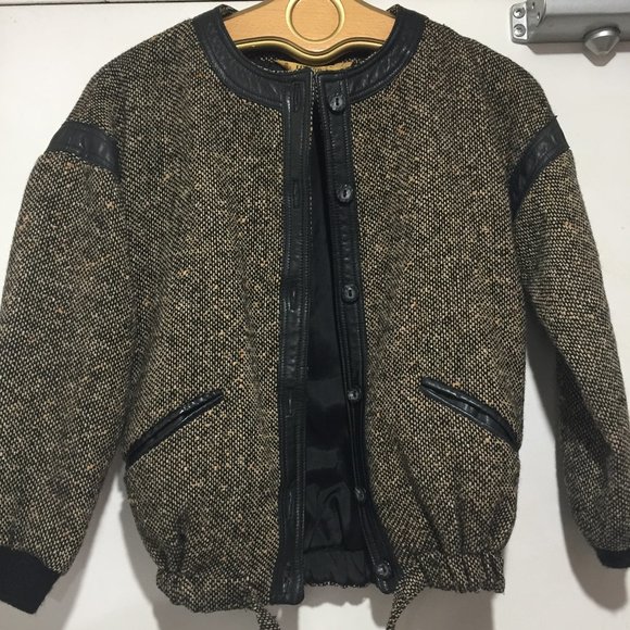 VINTAGE LINDZON WOOL LEATHER JACKETS SIZE XS - Picture 6 of 10